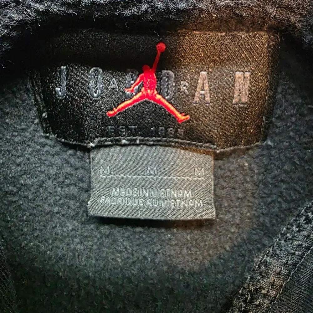 Jordan Jumpman Hoodie Mens M Black Fleece Pullover Leopard Graphic Sweatshirt